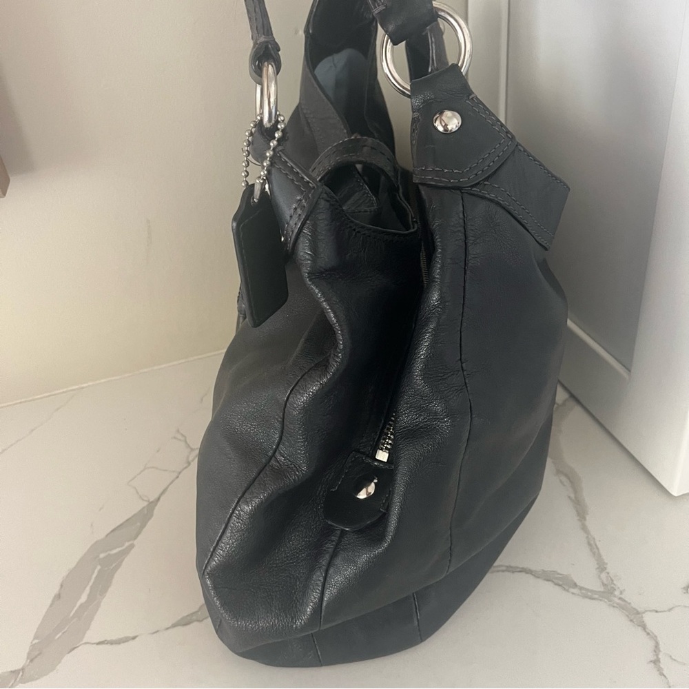 Coach, Vintage Black Leather Hobo Bag Y2K Soho Style Slouchy Shoulder Bag EUC - Picture 8 of 16